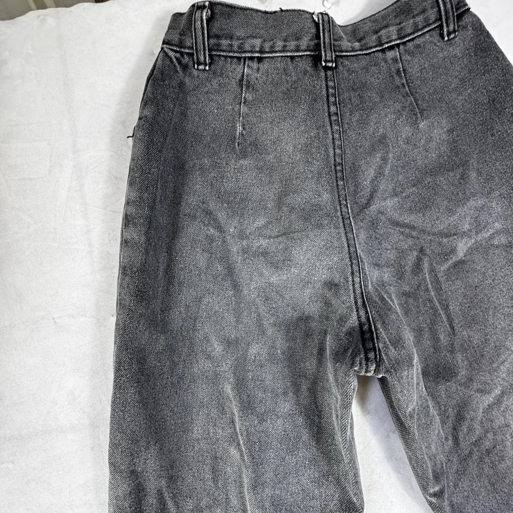 Vintage 80s Filippo Totti Womens Mom Jeans Charcoal Gray Denim Ankle Zip‎ 3/4